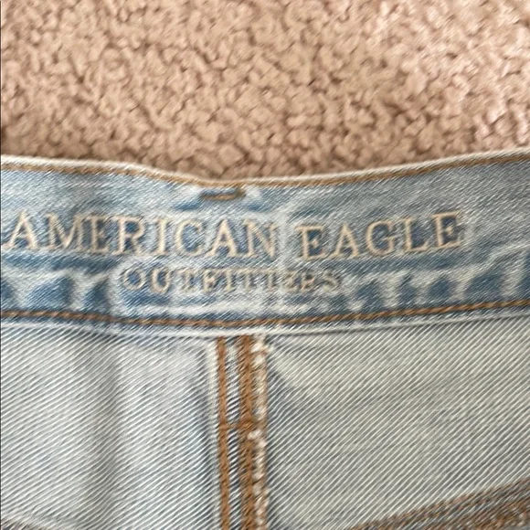 American eagle Light Blue Distressed Denim Shorts with lace - Picture 6 of 11